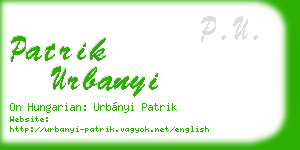 patrik urbanyi business card